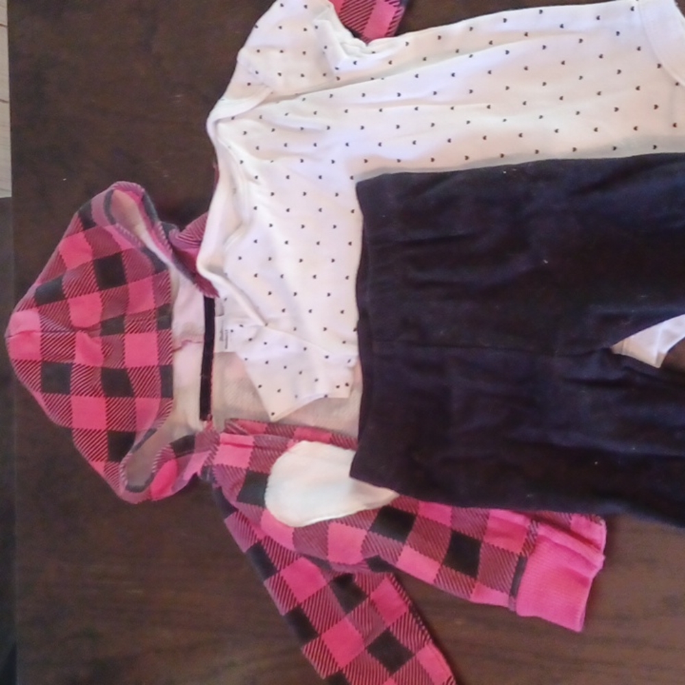 Matching outfit with jacket onesie and pants 12-month-old.